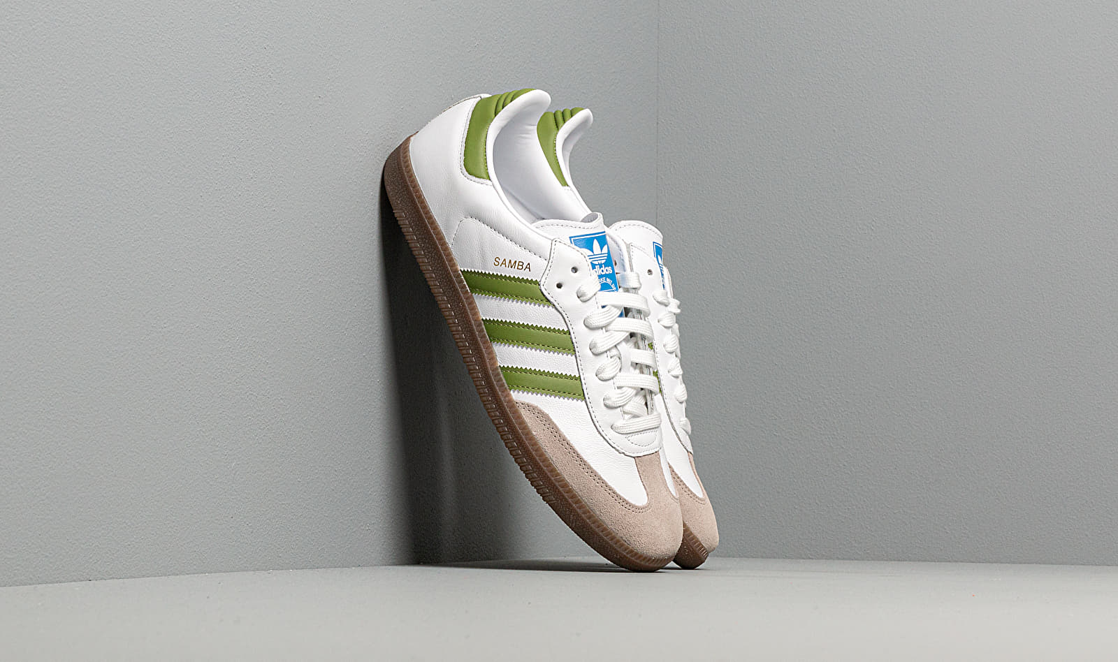 Adidas Samba Og Ftw White/ Tech Olive/ Light Brown | ApparelShot.com